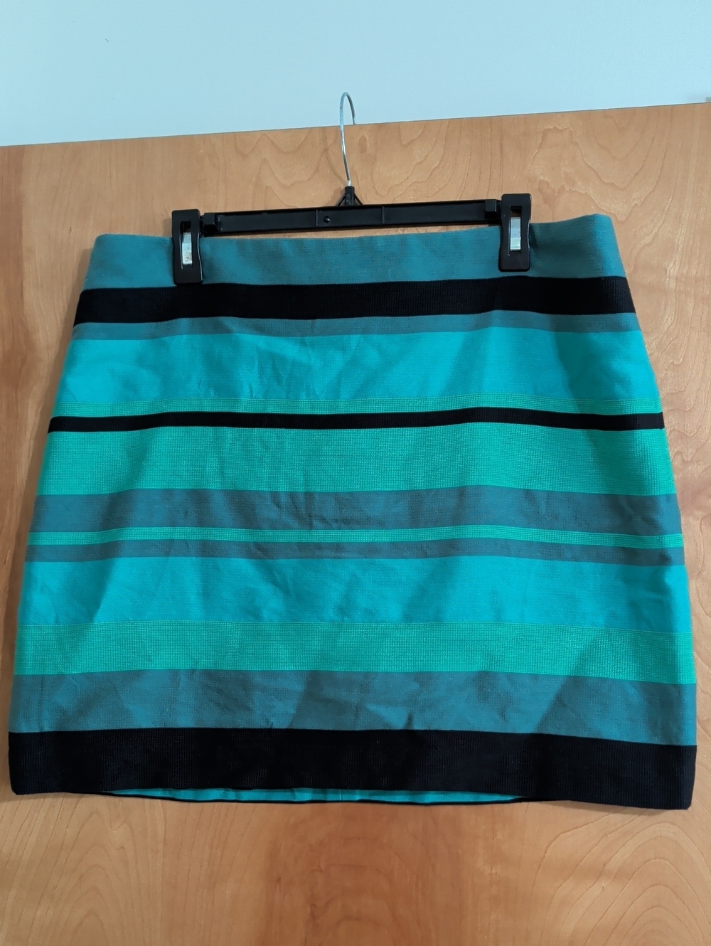 Striped Teal Pencil Skirt - Loft